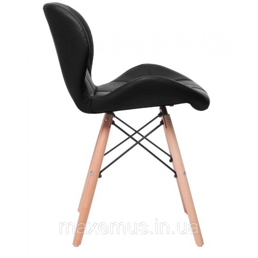 Кухонний стілець В-531 екошкіра м'який табурет на ніжках в вітальню обідній стілець на кухню чорний Мостиська - фото 2