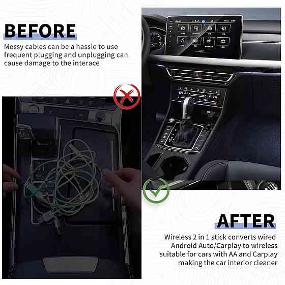 CarPlay Android Auto беспроводной адаптер 2в1 для проводного автомобильного штатного карплей iPhone Android Киев