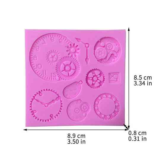 Молд силиконовый Механизмы часы 89 на 85 мм розовый Киев