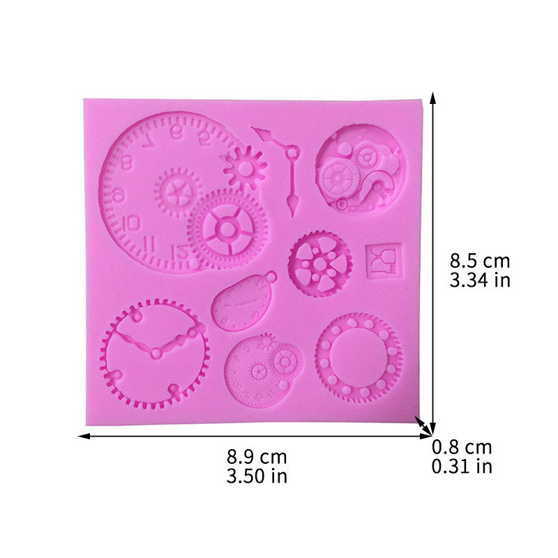 Молд силіконовий Механізми годинник 89 на 85 мм рожевий Київ - фото 2