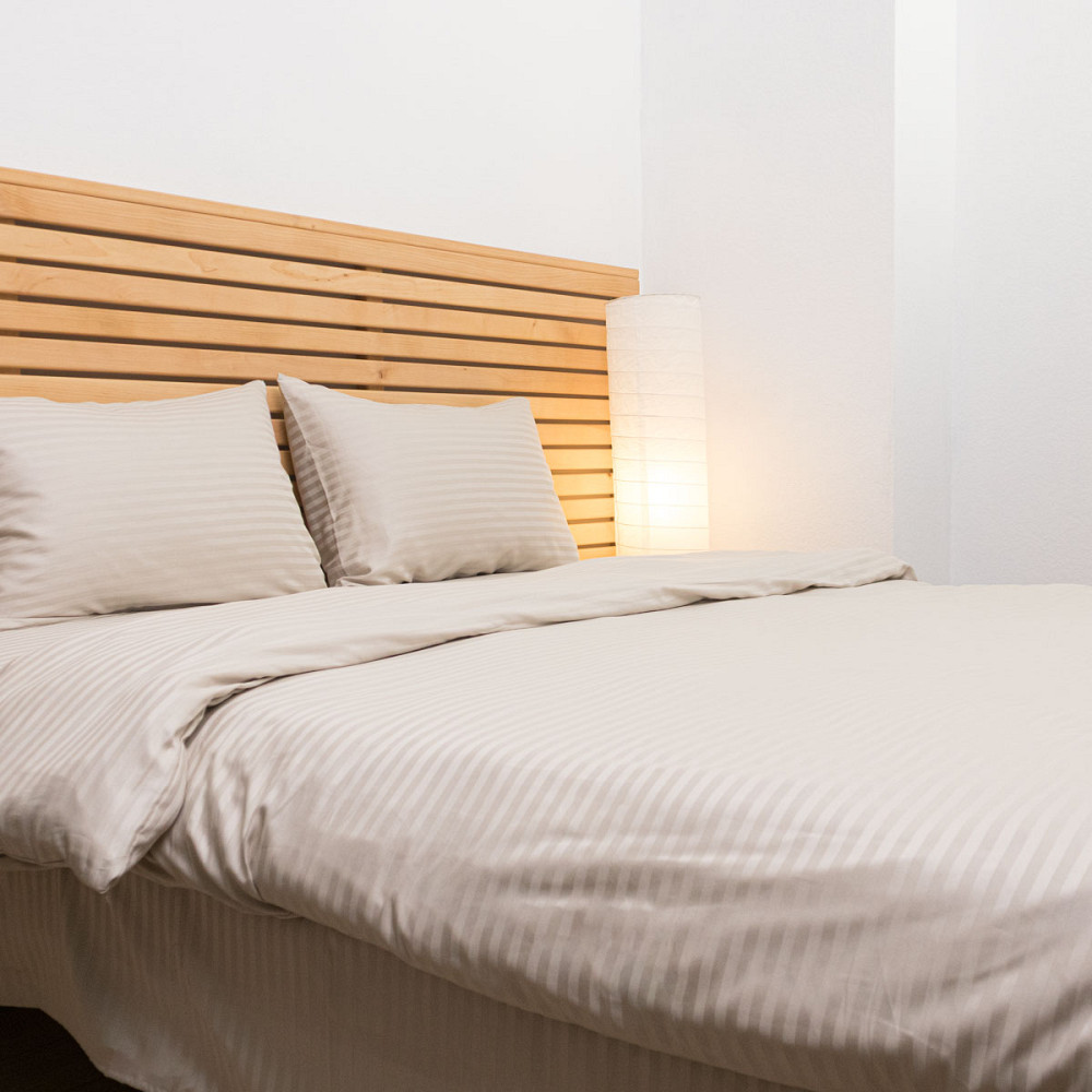 Постельное белье Евро комплект Страйп Сатин 125 г/м2 YouStar (Перламутровый) 2 х 70х70 Сумы - изображение 9