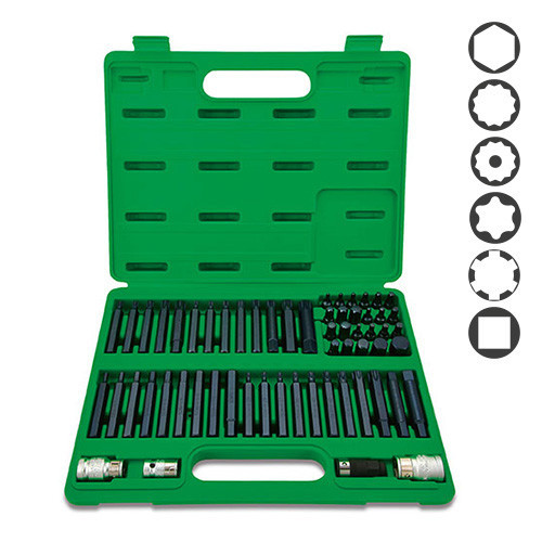 Профессиональный набор бит TORX, HEX, SPLINE, RIBE, SQ 60ед. TOPTUL GCAI6003 Одесса - изображение 1