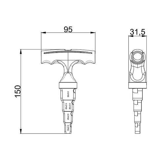 Калібратор Thermo Alliance для м/п труб d16-32 STD-405 Київ