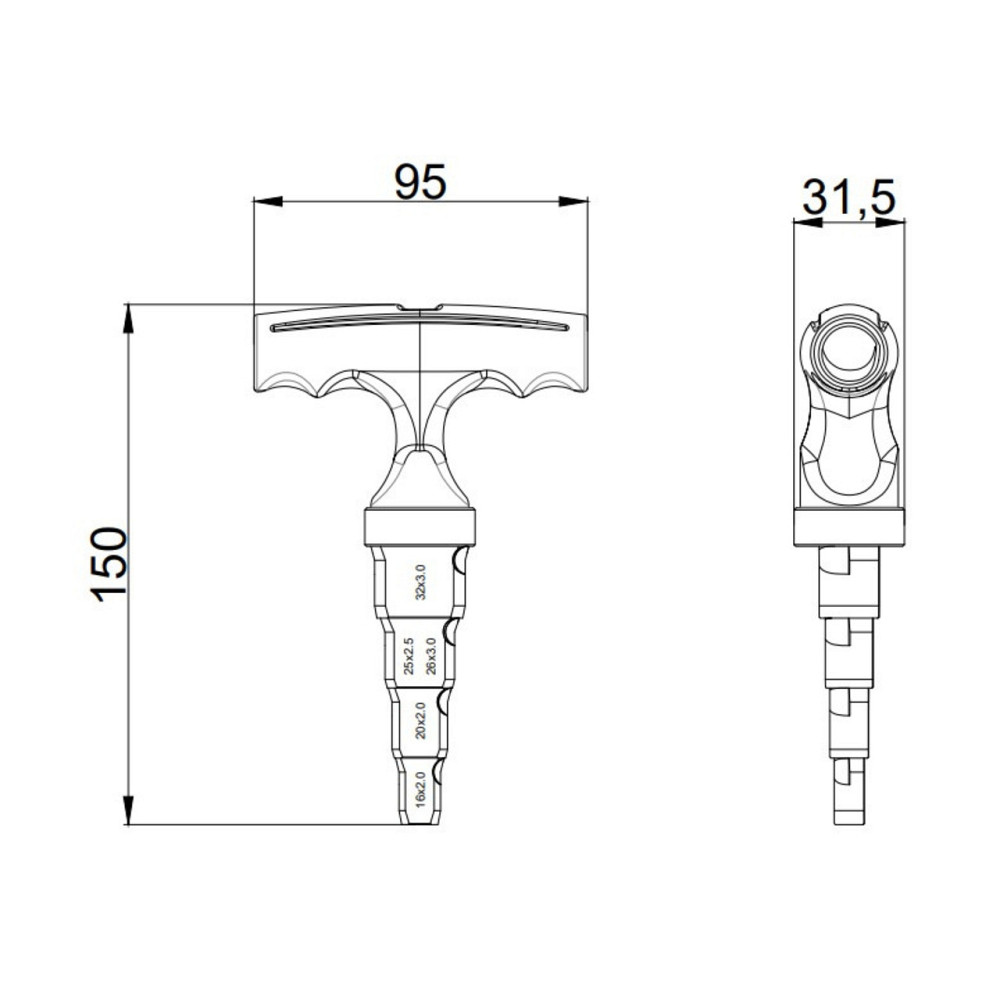 Калібратор Thermo Alliance для м/п труб d16-32 STD-405 Київ - фото 2