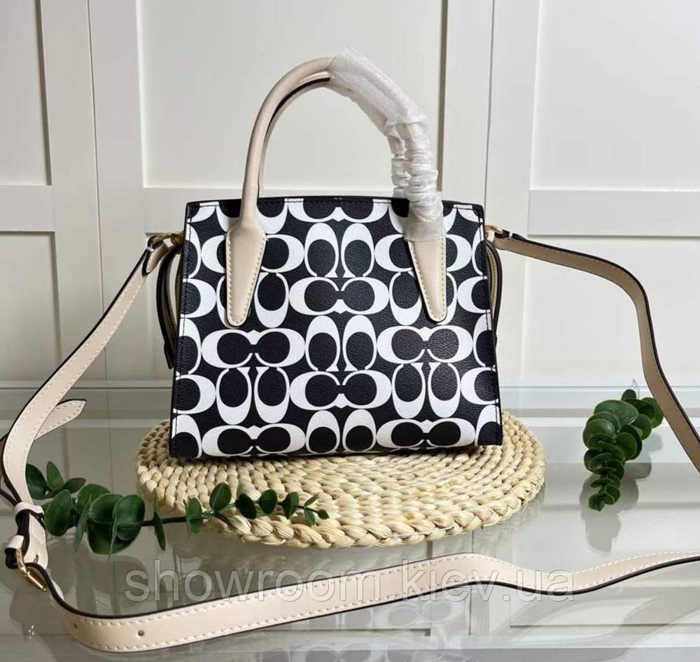 Брендова жіноча сумочка Coach Andrea чорно біла Київ - фото 2
