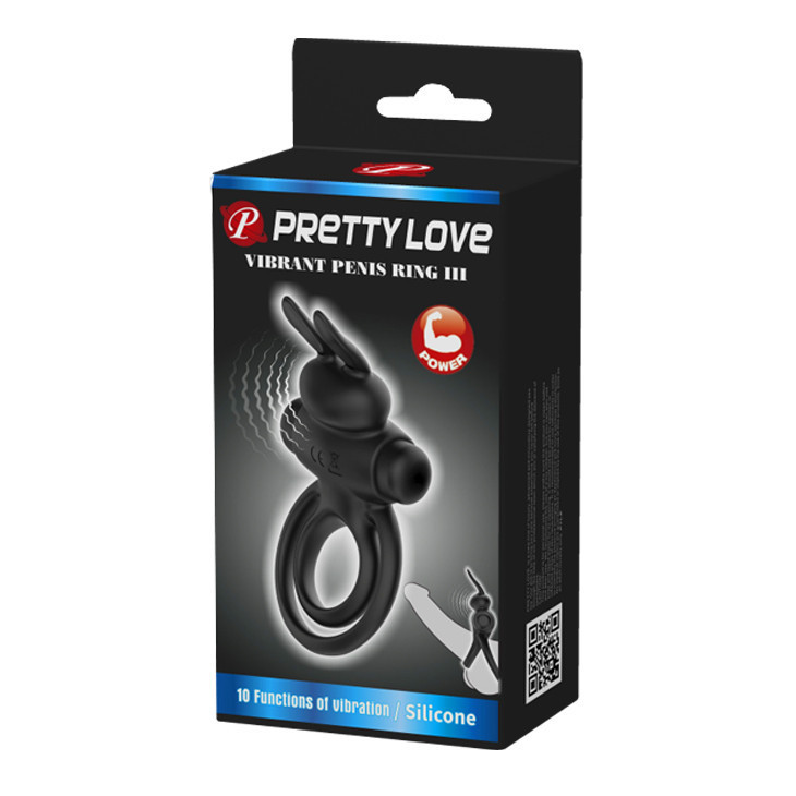 Ерекційне кільце - Pretty Love Vibrant Penis Ring III Black Sex Aura Київ - фото 2