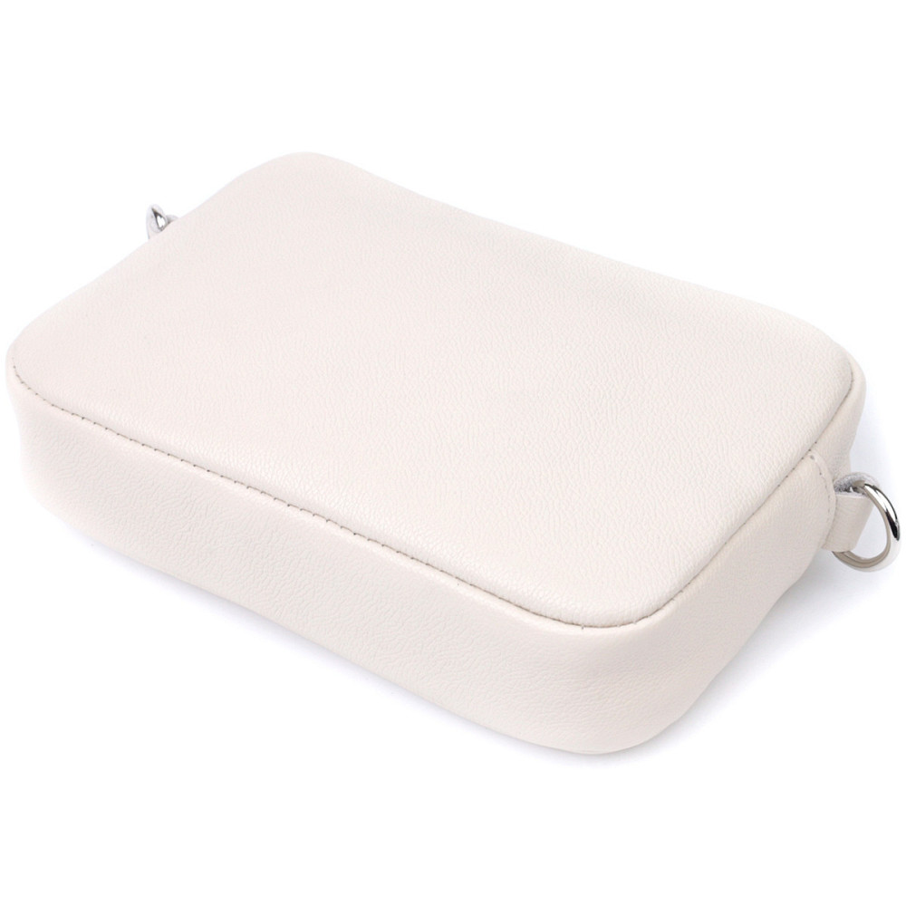 Класична жіноча сумка крос-боді з натуральної шкіри Shvigel 22839 Бежева Київ - фото 6