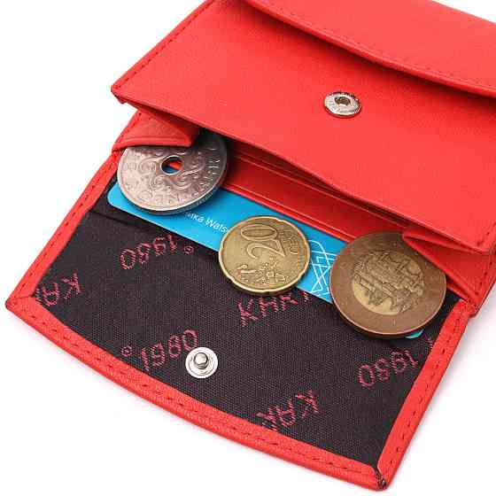 Оригинальный женский кошелек из натуральной кожи KARYA 21340 Красный Киев