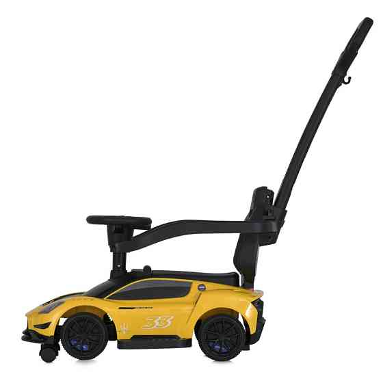 Дитяча каталка-толокар 2 в 1 M 5106-6 жовтий, з батьківською ручкою Вінниця