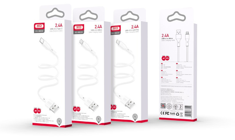 Кабель XO NB230 Rock Series USB-A to Micro - 1m White (6976057) Киев - изображение 4