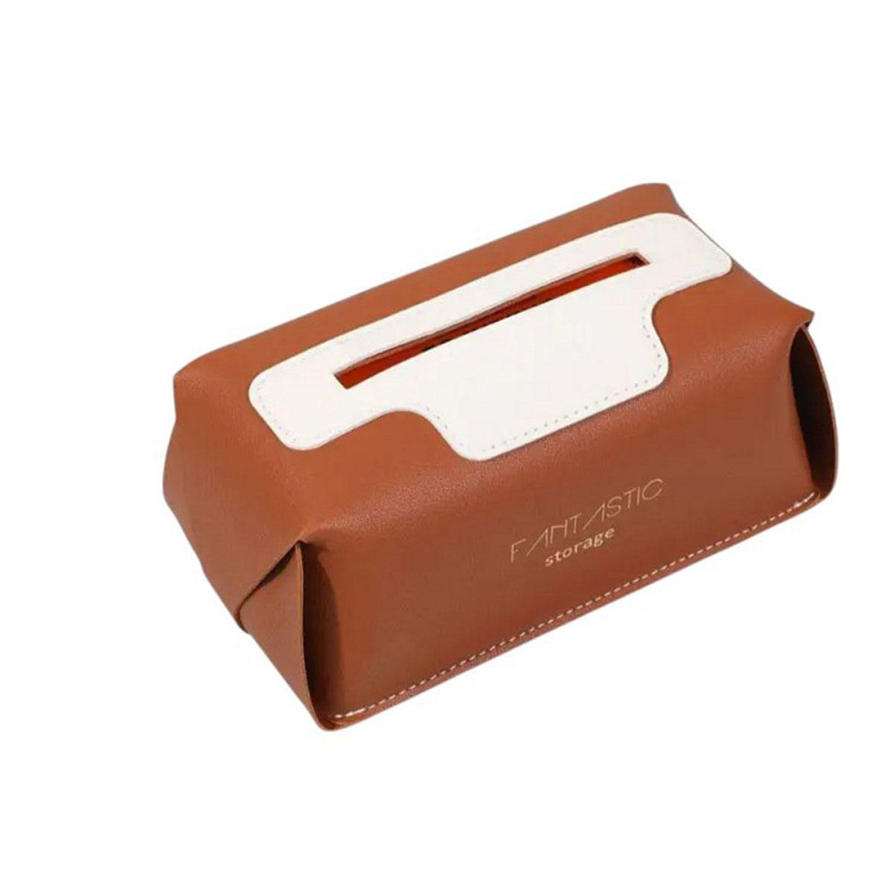Серветниця з еко шкіри 21х12х8 см контейнер для серветок в автомобіль Коричневий HP-3-210BR Коломия - фото 1