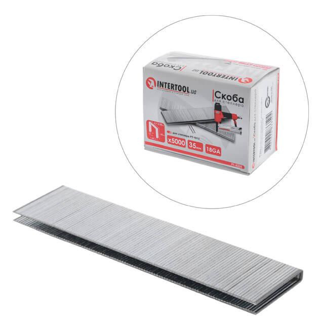 Скоба для степлера PT-1612 35×5,7(5,8) мм, 18GA, 1,25×1,0 мм, 5000 од/упак INTERTOOL PT-8335 Київ - фото 1