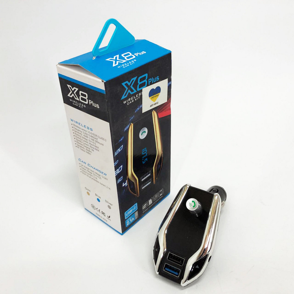 Автомобільний FM-трансмітер з підтримкою Bluetooth X8 plus, Пристрій для відтворення аудіо в автомобілі VH-34 Львів - фото 6