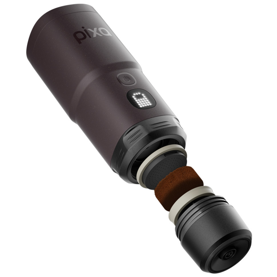 Портативна електрична еспресо-кавоварка Wacaco Pixapresso для меленої кави та капсул, темний бурґунд Киев - изображение 12