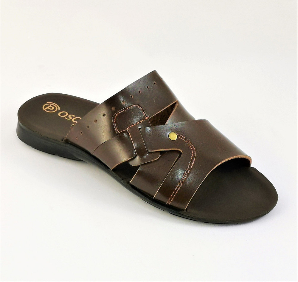 Мужские Шлёпанцы Тапочки Сланцы Коричневые Кожаные (размеры: 41,42,43,44) Днепр - изображение 4