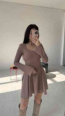 Жіноча стильна романтична сукня вільного крою з трикотажу в рубчик Моко, 46/48 Одеса