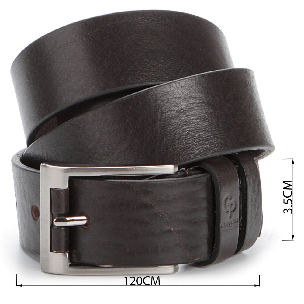 Мужской элитный кожаный ремень GRANDE PELLE 00776 Коричневый Киев - изображение 7