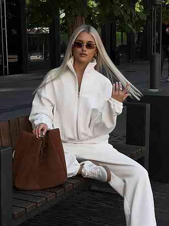 Женский теплый базовый костюм двойка в спортивном стиле трехнить на флисе Одесса