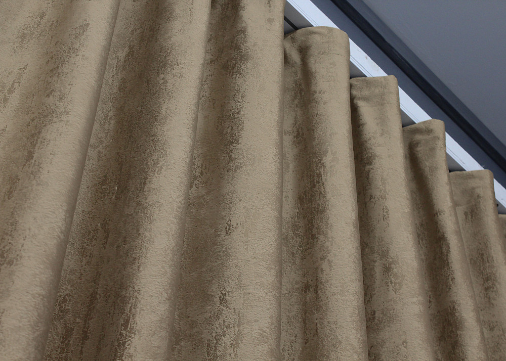 Шторна тканина оксамит (бархат) колекція "Афіна" Туреччина, висота 3м колір темно-бежевий 1542ш Київ - фото 6