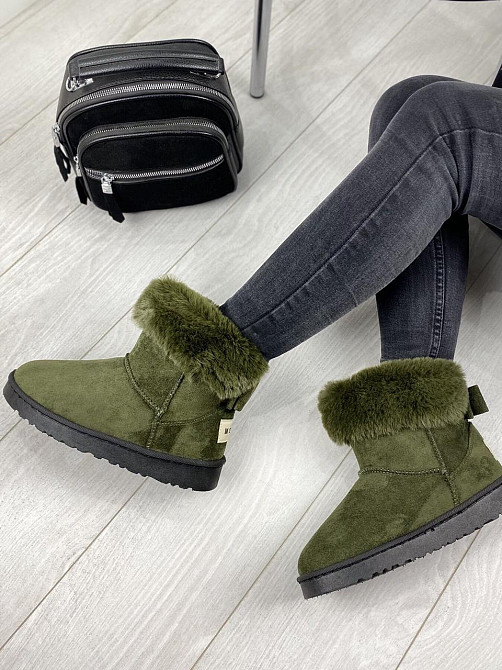 Угги жіночі Bella Paris зелений еко-замша зима ( -77) Коломыя - изображение 3