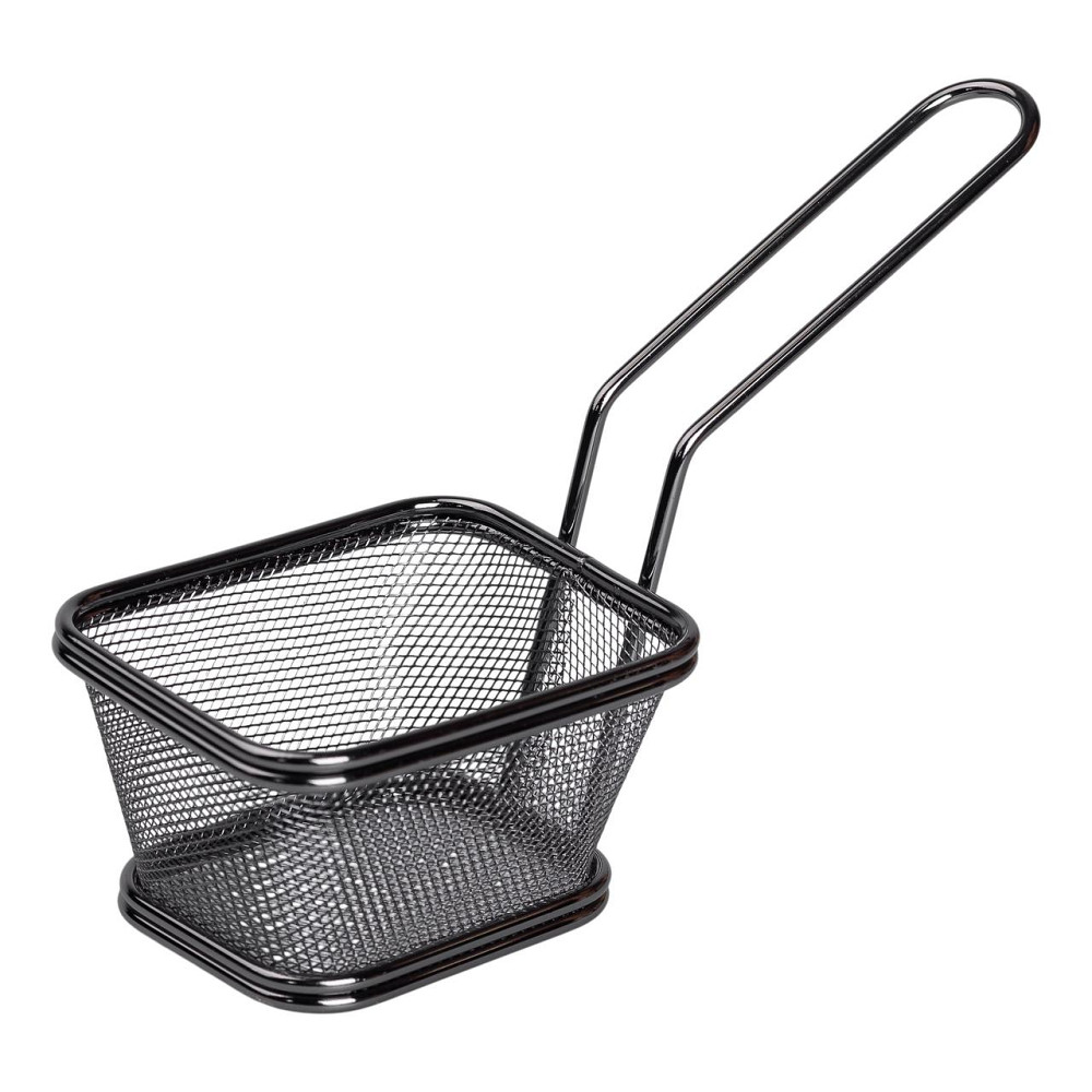 Кошик сервірувальний для подачі картоплі фрі та снеків 10.5×9×5.5 см Чорний HP-19-4-S-B Коломия - фото 1