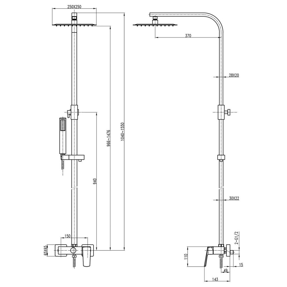 Душевая система TOPAZ LEXI TL 21702-H57-BL (000020241) Киев - изображение 5