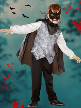 Костюм на Хеловін для хлопчика Вампір чорно-сірий М (7-10 років) Київ