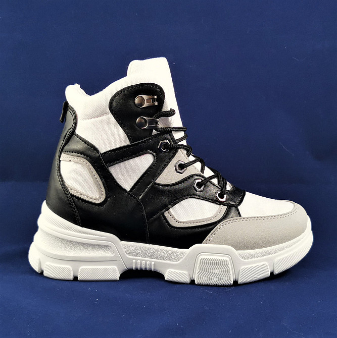 Женские Высокие Кроссовки на Танкетке Белые Слипоны Мокасины на Платформе (размеры: 37) - 4 Днепр - изображение 1