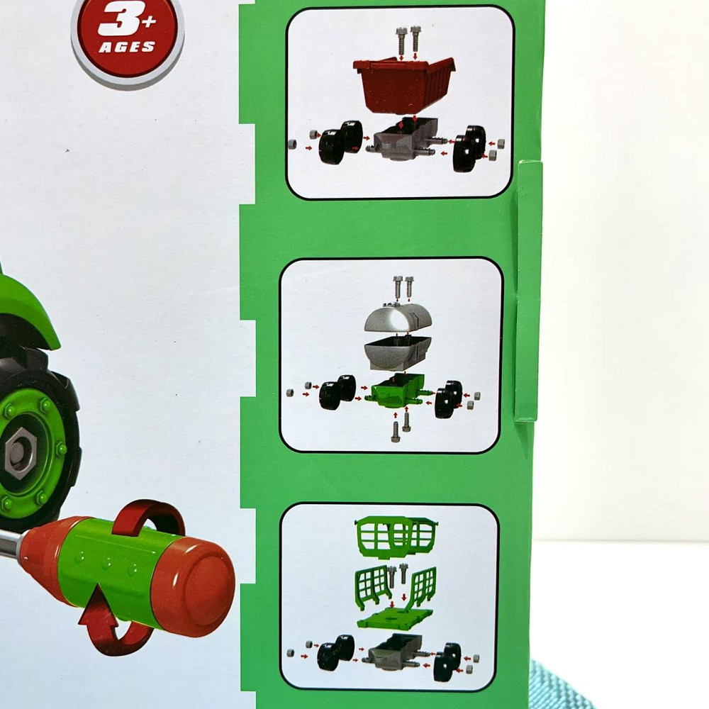 Трактор конструктор на шурупах із причепом 32 см Зелений (0488-801-2-3) Чернігів - фото 8