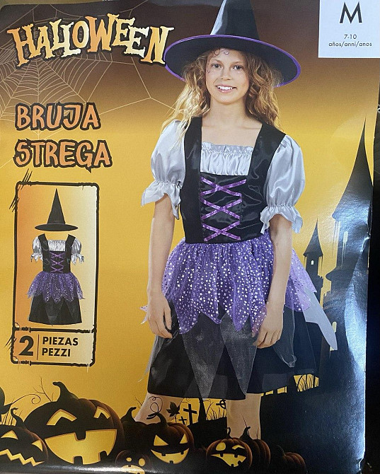 Дитяча сукня з капелюшком Відьма на Хелловін розмір M 7-10 років фіолетовий Київ - фото 6