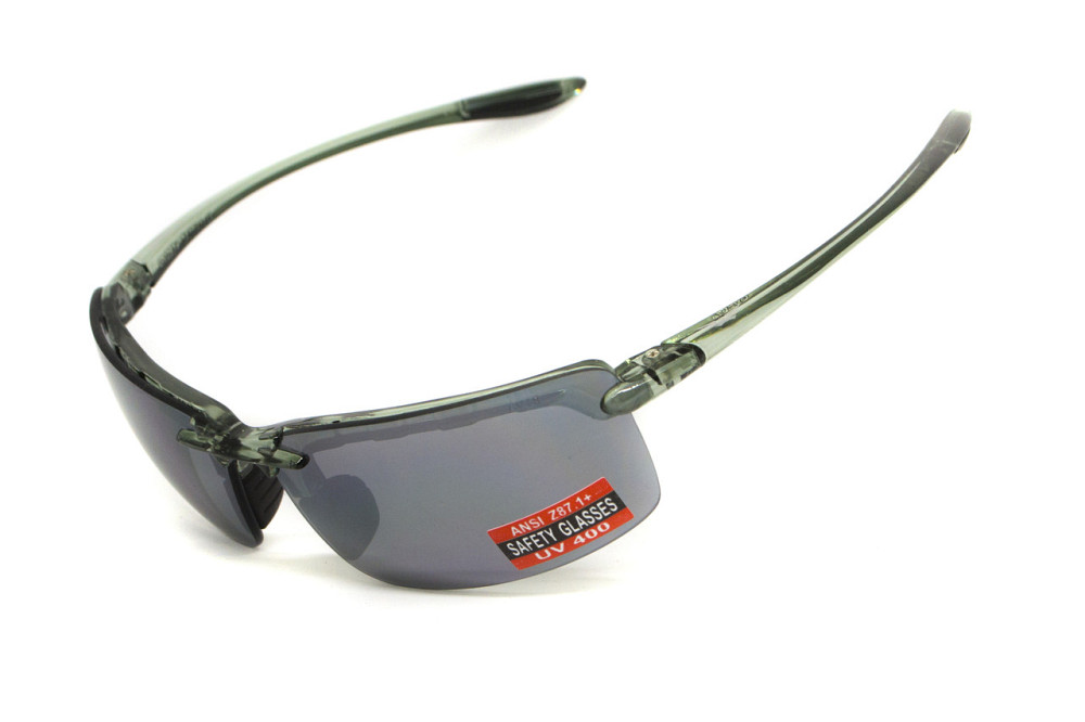 Окуляри захисні Global Vision Wheelin Crystal Gray (flash mirror), дзеркальні сірі лінзи в сірій напівпрозорій оправі Запоріжжя - фото 2