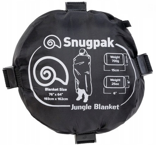 Універсальна Ковдра з утеплювачем 193х163 см від 1 до 5 ° С + чохол Snugpak "Jungle Blanket Terrain" Black Нововолинськ - фото 3