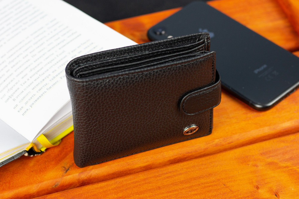 Мужской кошелек портмоне из натуральной кожи ST Leather ST102 (Черный) Киев - изображение 20