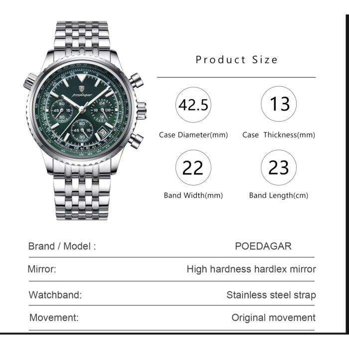 Мужские наручные часы Poedagar Avalon (Серебристые) Винница - изображение 7