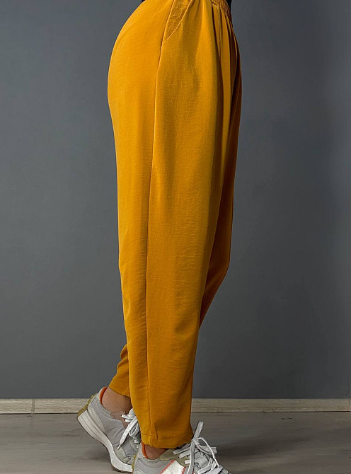 Брюки женские 0716 MOM шелковые с карманами горчица, горчица, L Киев - изображение 13