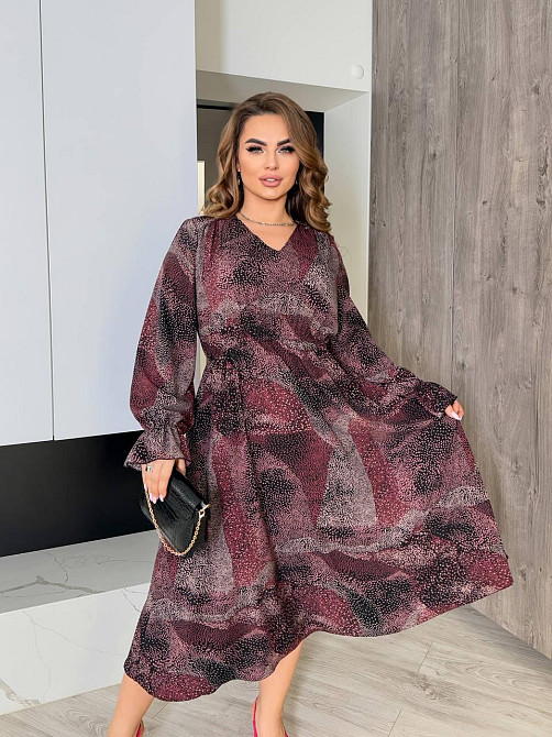 Жіноча елегантна романтична максіплаття софт Бургунді, 58/60 Одеса - фото 4