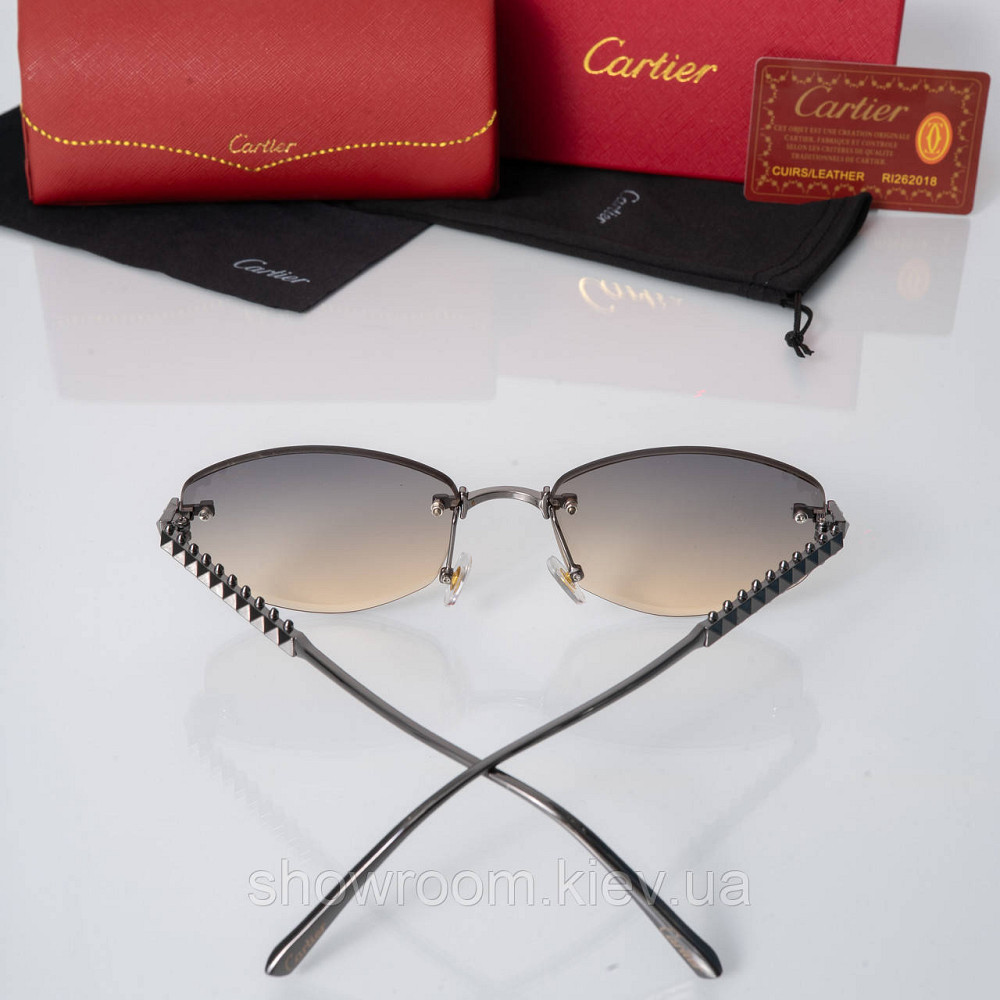 Женские солнцезащитные безоправные очки Cartier (803-1) Киев - изображение 3