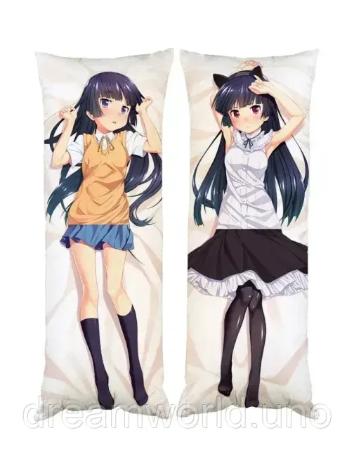 Подушка дакімакура Рурі Гоко Куронеко декоративна парова подушка для обіймання двостороння 60х200 Харків - фото 1