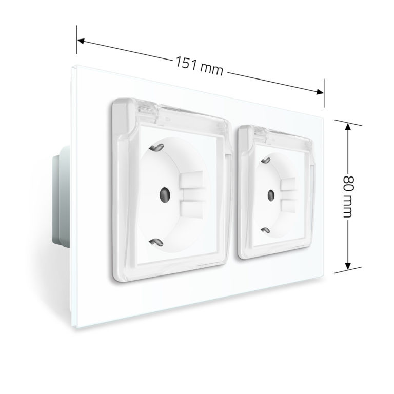 LIVOLO Подвійна електрична розетка вологозахисна з кришкою IP44 з заземленням, LIVOLO, біла, ск Коломия - фото 2