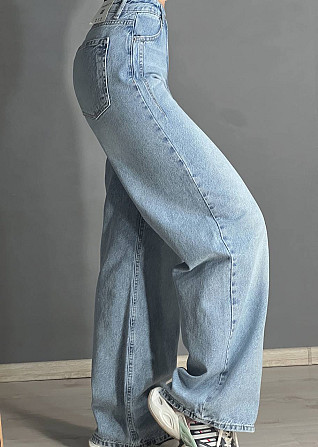 Джинсы женские Its Basic 2499-3 Wide Leg jeans с высокой талией широкие ровные от бедра с выточками  Одесса - изображение 6