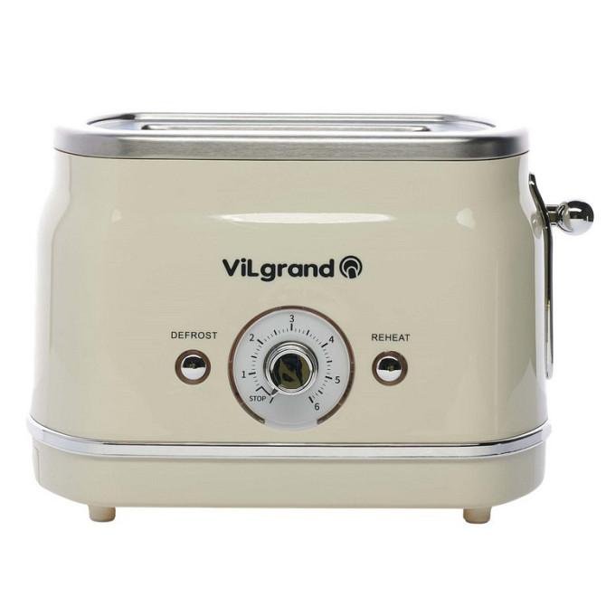 Електричний побутовий тостер на 2 тости ViLgrand VT0823R 850 Вт, Електро тостер Маленький PT-59 Київ - фото 7