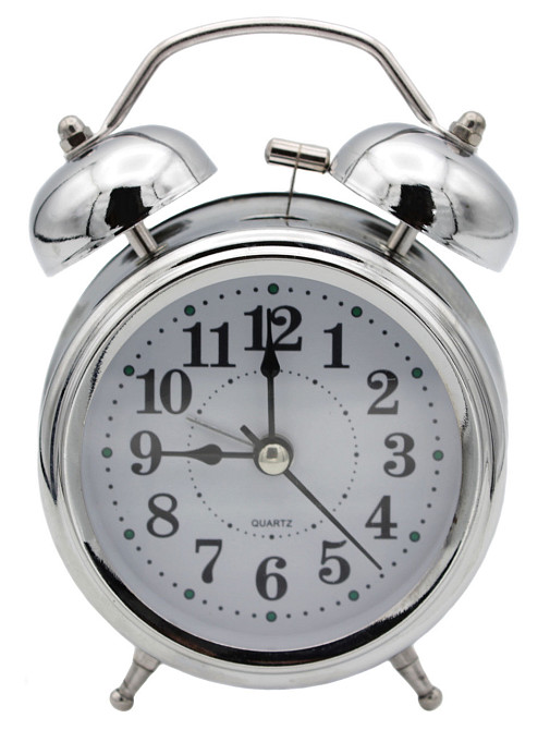 Годинник будильник колокольчик 3010, сріблясті Дніпро - фото 1