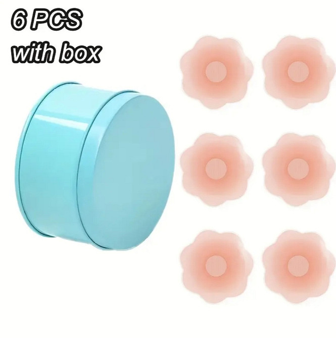 Наклейки на соски силиконовые 3 пары one size бежевый Киев - изображение 2