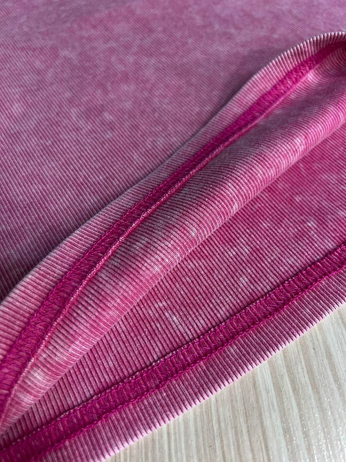 Майка жіноча A-N 2733 варена тай-дай у рубчик з порізаними швами, рожевий, one size Київ - фото 13