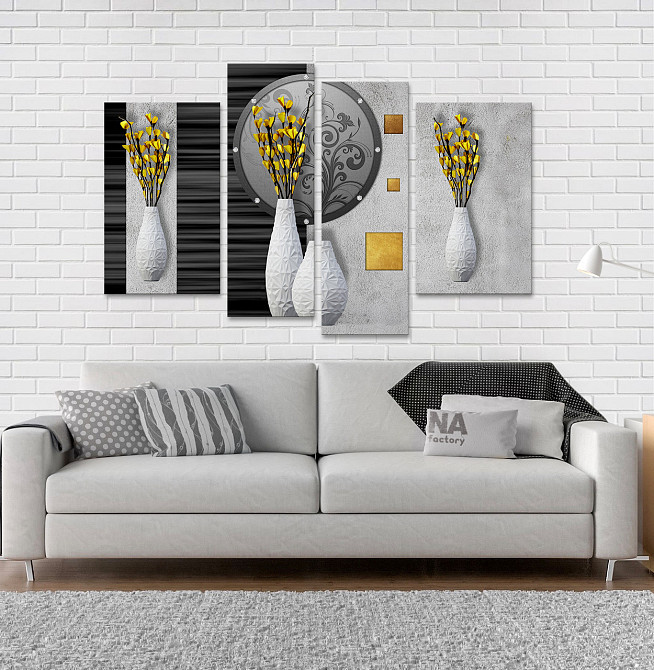 Модульна картина Абстракція Квіти Art-151_4 Київ - фото 2