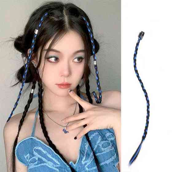 Канекалон тонкі косички на шпильці 45 см "Чорно-сивий" Накладні коси Вінниця