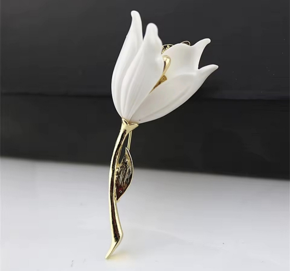 Брошка "Тюльпан" Білий Сміла - фото 6