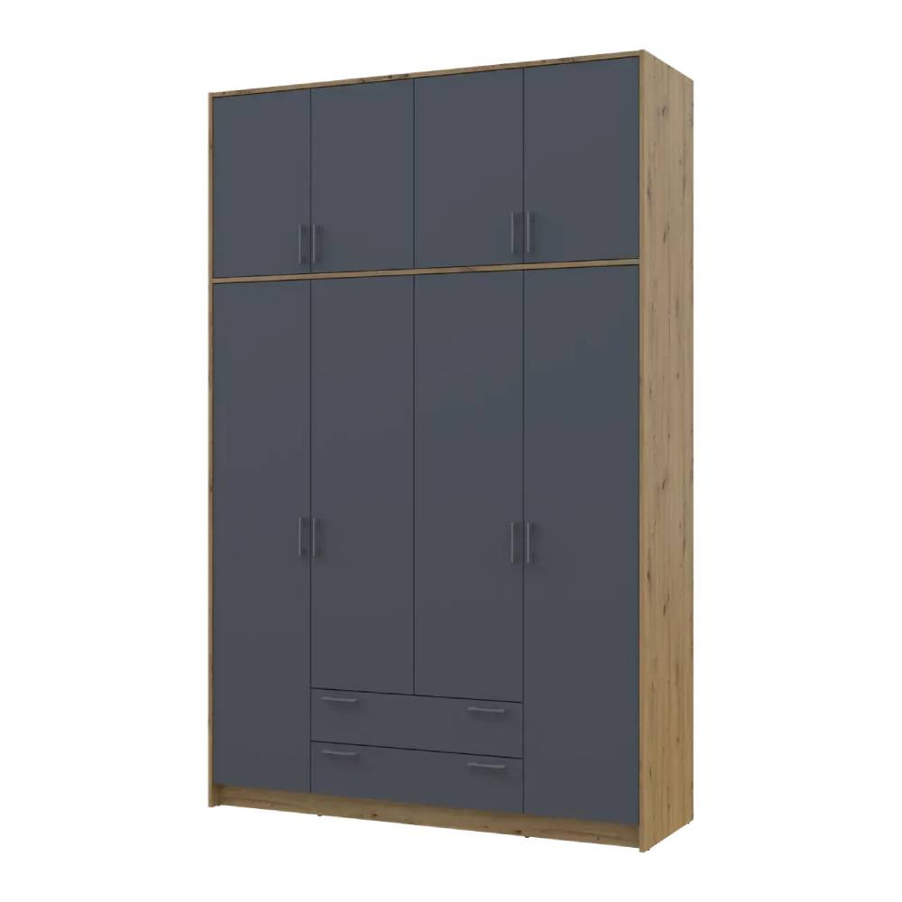 Шафа для одягу Doros Ронді з високою антресоллю Дуб Артизан/Графіт 4 ДСП 160х52х260 (DRS-011877) Львів - фото 2