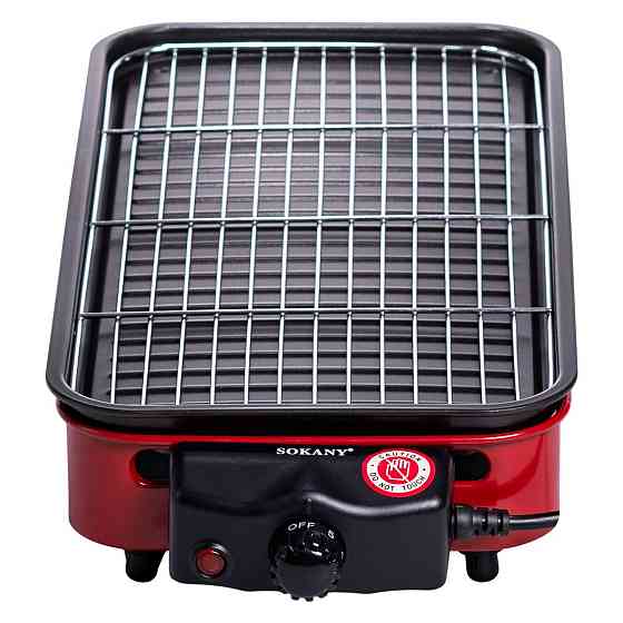 Настільний електричний гриль червоний Sokany 1500 Вт Київ