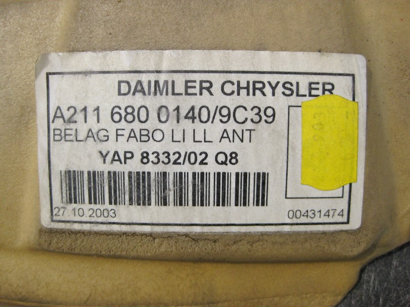 Mercedes-Benz  A2116800140 9C39 Килим салону колір "антрацит" у ногах водія E-Class W211 Одесса - изображение 5